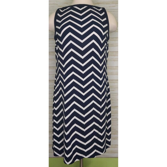 Lauren Ralph Lauren Dresses & Skirts - Lauren Ralph Lauren  Sleeveless Dress Navy & White Chevron Print Size 8